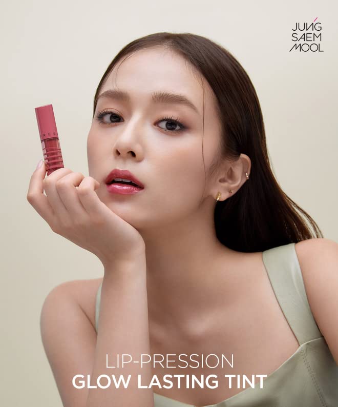JUNG SAEM MOOL LIP-PRESSION Glow Lasting Tint 0.14 Fl Oz, Water-In-Oil Gloss Tint for Hydrated, Plump Lips, Non-Sticky Comfortable Fit for Radiant Lip Stain, Korean Lip Makeup (Dolce Rose)