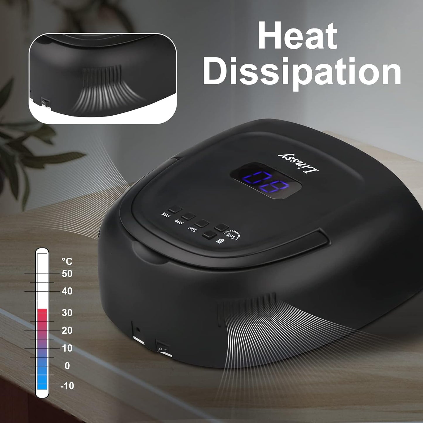 60W Rechargeable UV LED Nail Lamp, Faster Wireless Nail Dryer Gel Polish Light 42 Beads & Portable Handle, Professional Curing Lamp for Fingernail and Toenail (White)