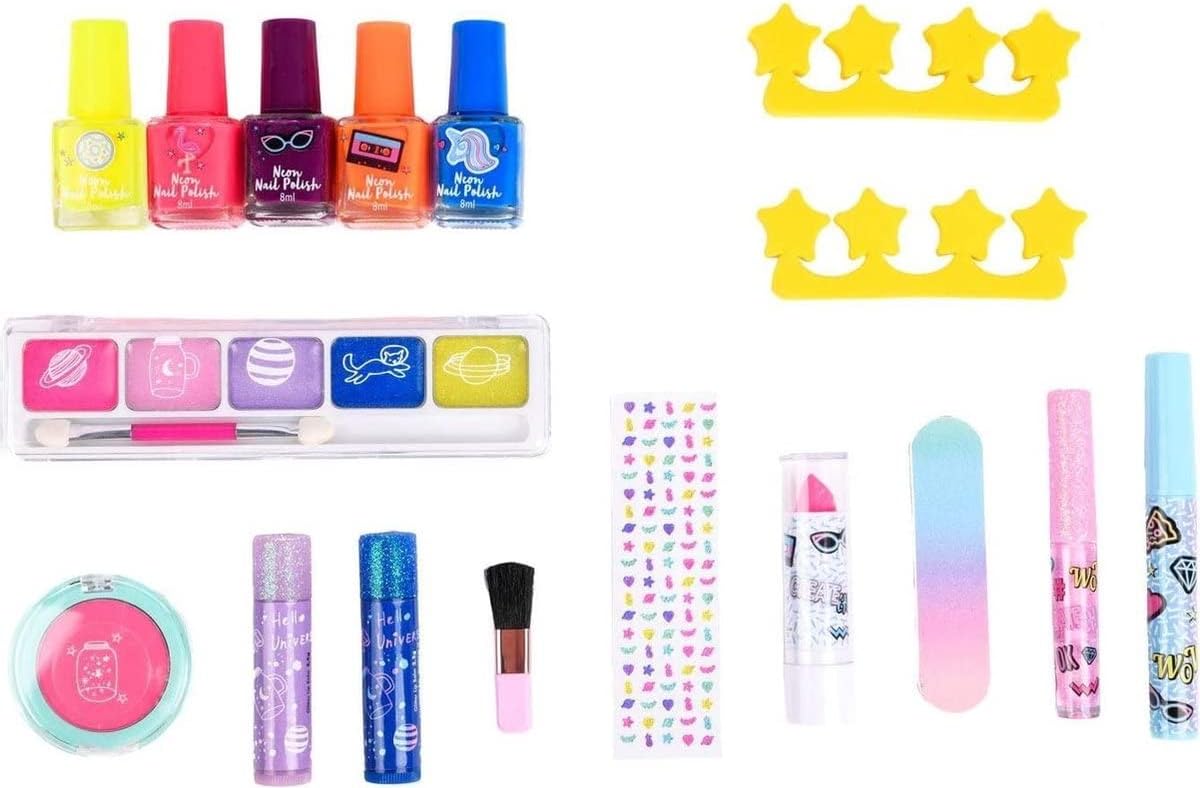 Neon and Glitter Makeup Set - 17 Pieces