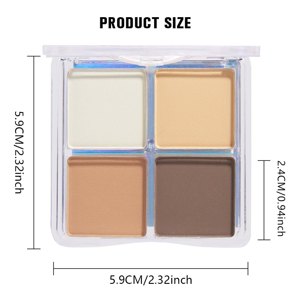 Kaely Powder Eyeshadow Quad, Light-Medium Matte Eyeshadow Palette Makeup, Neutral Eye Shadow Palette for Older Women Pigmented Waterproof, sombras para ojos, Blendable, Cruelty-free, 16