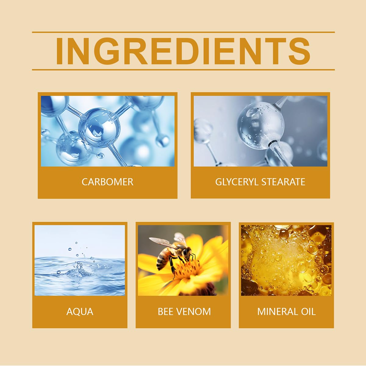 Bee Venom Moisturiser Cream Wrinkle Removal & Firming, Anti-Aging Eye & Face Bee Venom Skin Treatment Cream (2 Packs, 0.71Oz)