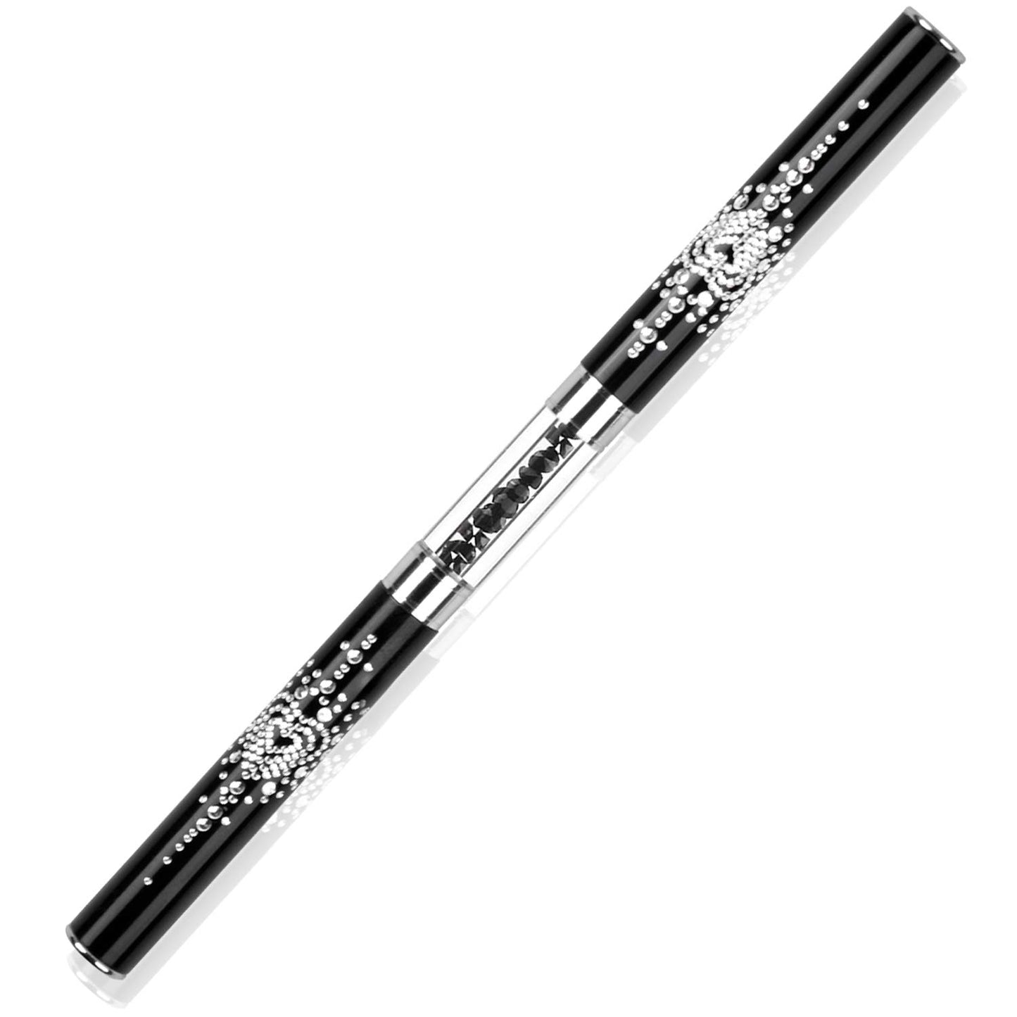 LEQ 1Pcs Dual-ended Nail Design Brush Rhinestone Handle UV Gel Nail Brush Professional Nail Art Tools