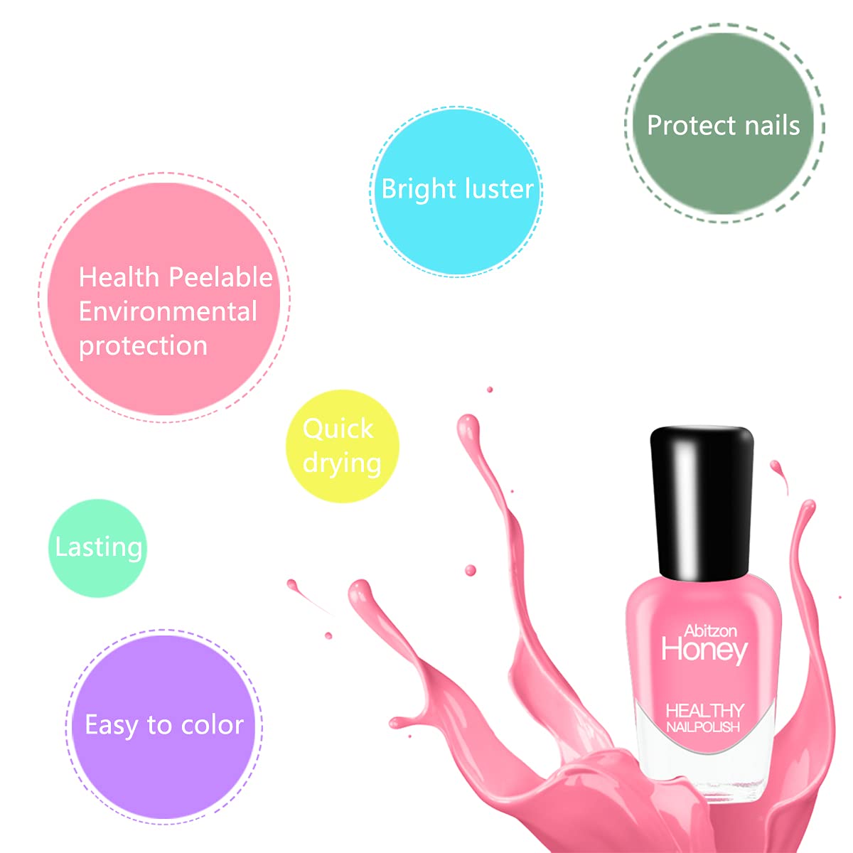 NEW Nail Polish Set (10 Bottles) - Non-Toxic Eco-Friendly Easy Peel Off & Quick Dry Water Based Nail Polish