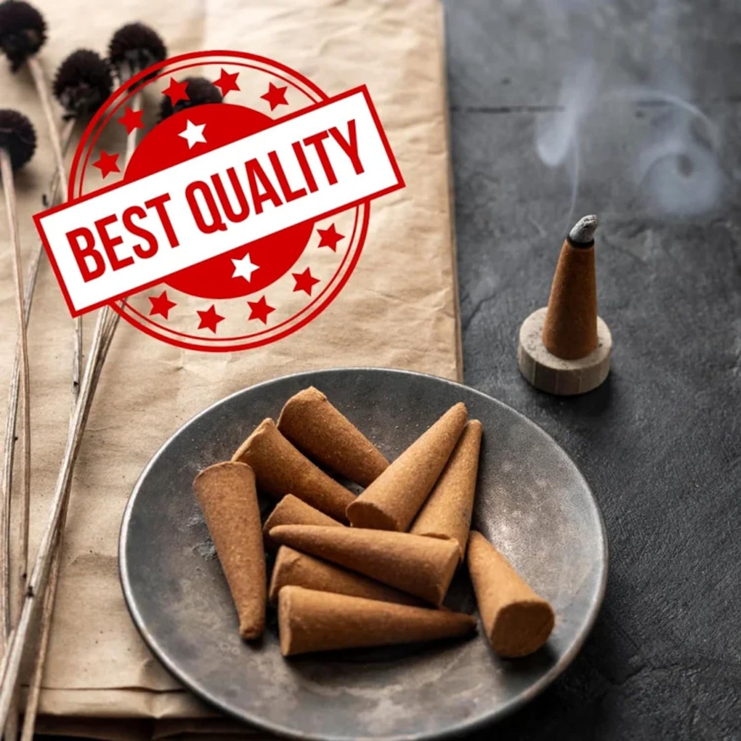 ARO VATIKA Vedic Benzoin Natural Masala 120 Incense Cones in Pack of 12 Boxes | Environment-Friendly Dhoop | Best for Prayer, Reiki, Meditation & Relaxation | Burn time- 25 mins