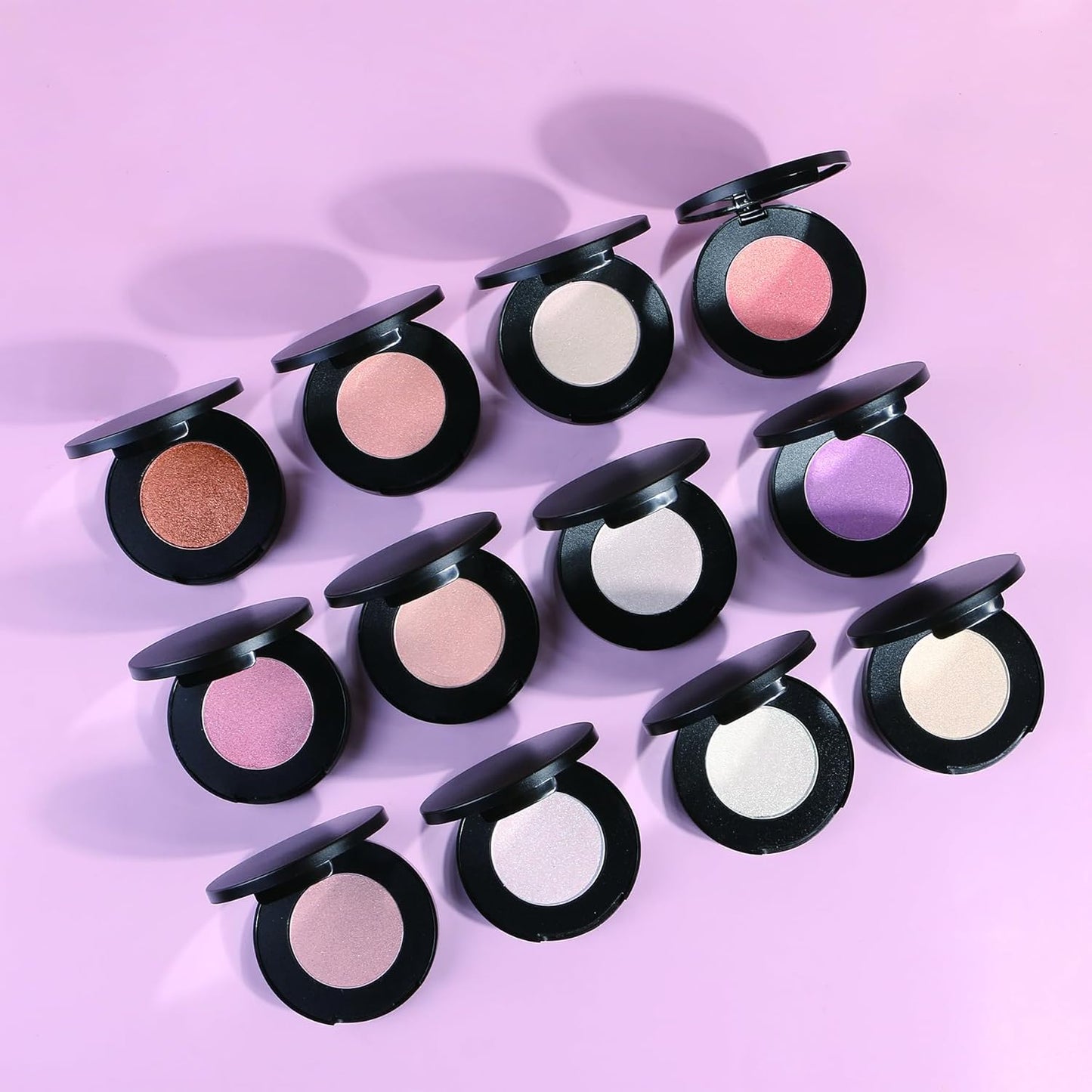 Face Highlighter Powder Palette, Glossy Glitter Illuminator Powder, Shimmer Shades for Face Highlighter Makeup, Highly Pigmented Natural Shiny Highlight Makeup Illuminator Highlighter 11