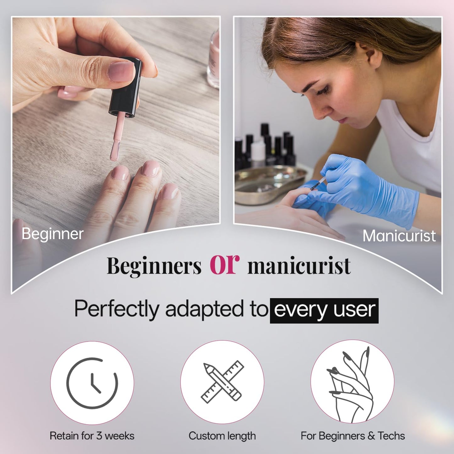 krofaue 3 Styles Short Nail Tips Kit - 720PCS Half Matte Coffin, Almond, Square Fake Nails Full Cover Press on Extension for Soft Gel Tips Set Art DIY Home