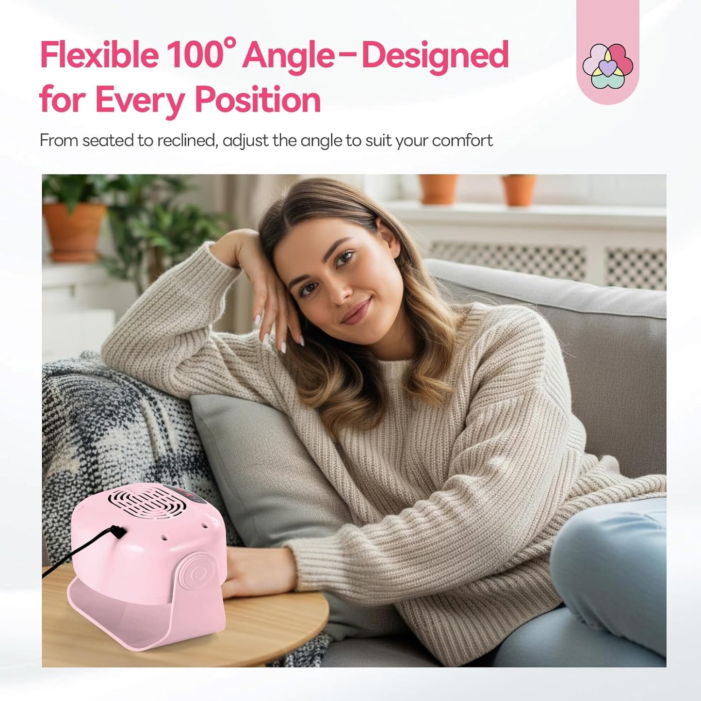 SAVILAND Essentials 600W Nail Dryer: Pink 6X Fast Drying Nail Polish Dryer for Regular Polish Nail Dryer with Adjustable Angle Fingernail Dual Heating & Cooling Modes Dry Nail Dehydrator for Gel