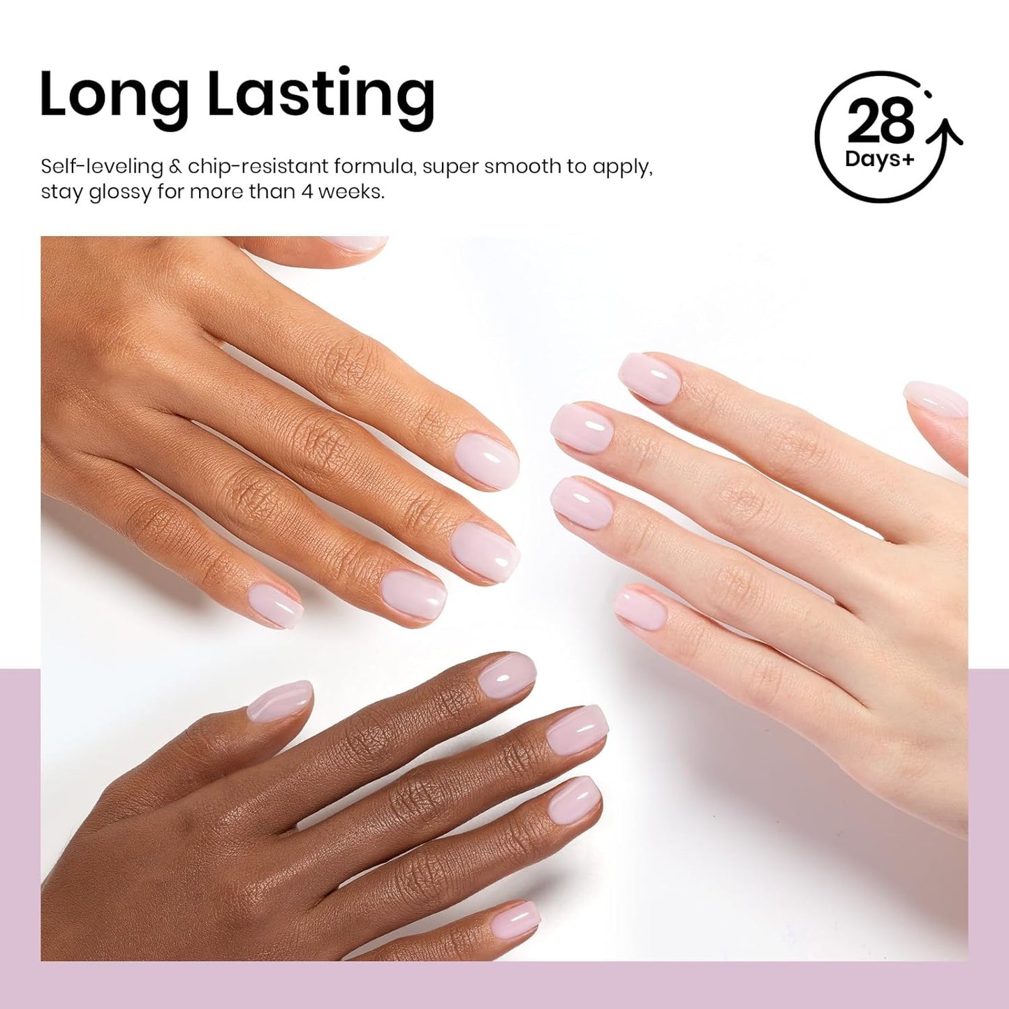 Beetles Nude Gel Nail Polish - 15ml Nude Purple Jelly Gel Polish Neutral Nail Polish Nail Concealer Sheer Translucent Effect Soak Off UV French Nail Art Manicure Salon DIY Gifts for Women