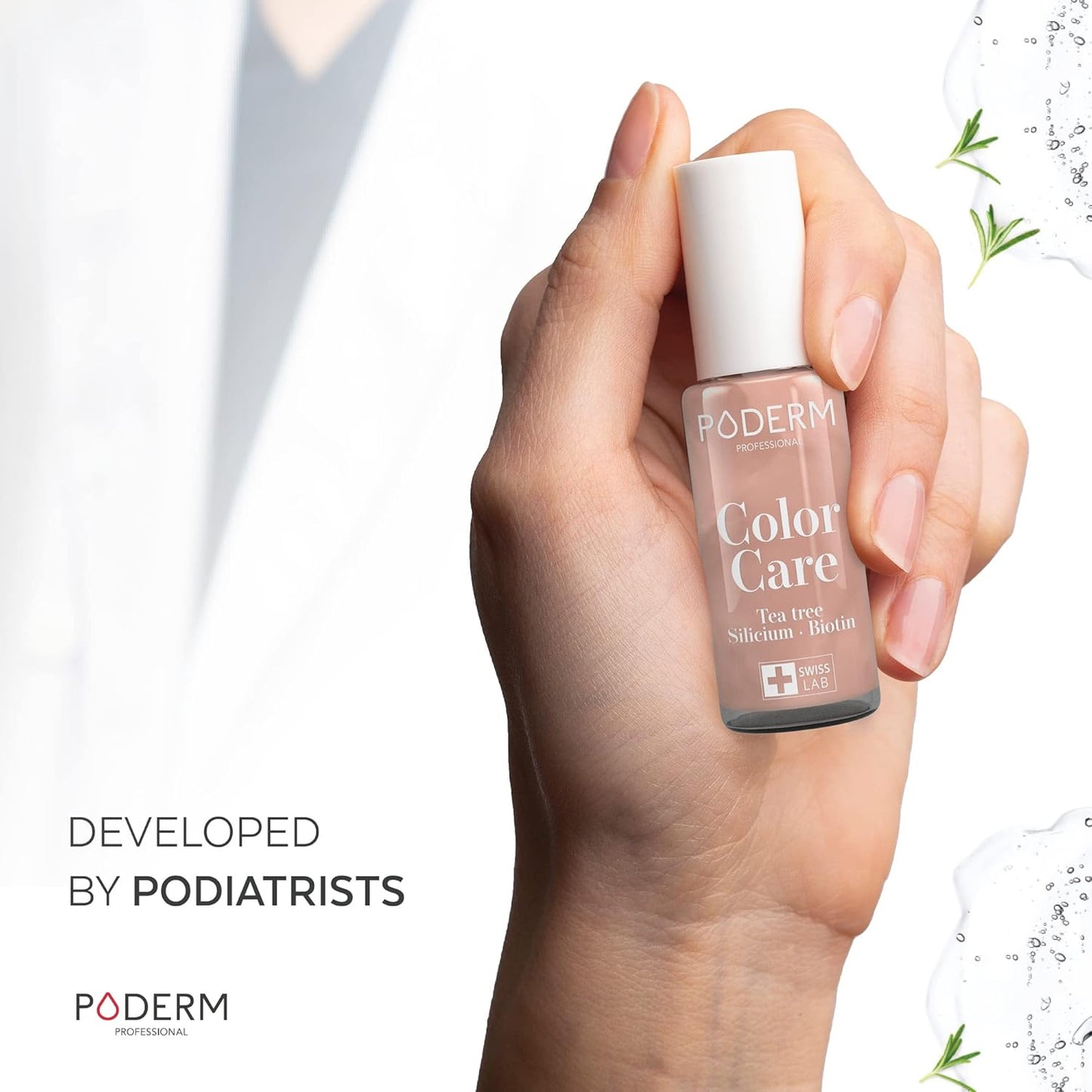 PODERM - Nail Polish ā Enriched with Tea Tree ā Improves nail appearance ā Ingredients Natural/Vegan - foot/hand - Swiss Made (Brilliant Gold)