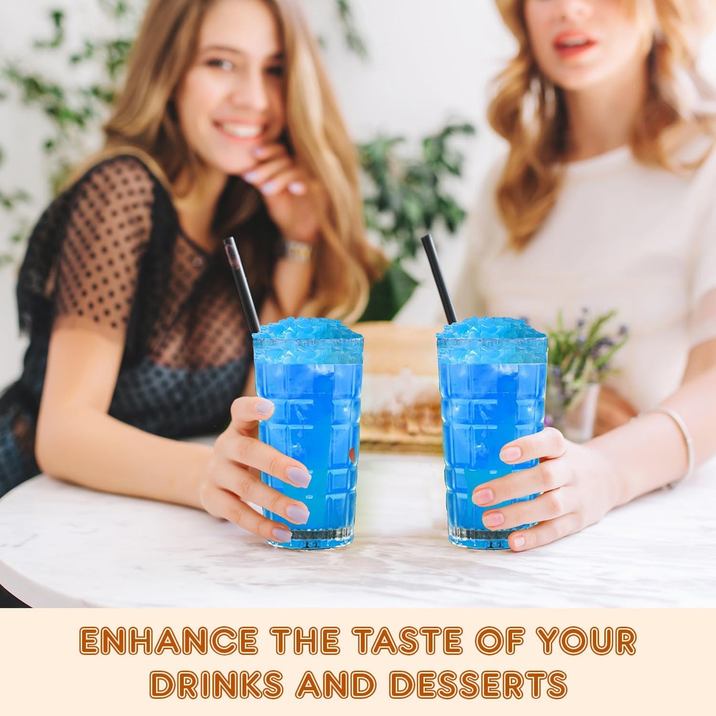 New Fanale Coconut Jelly Topping nata de coco for Boba Tea | Ice Cream | Yogurt | Smoothie | Milk Tea | Desserts (Blueberry Heart Shaped, 6.6 lb)