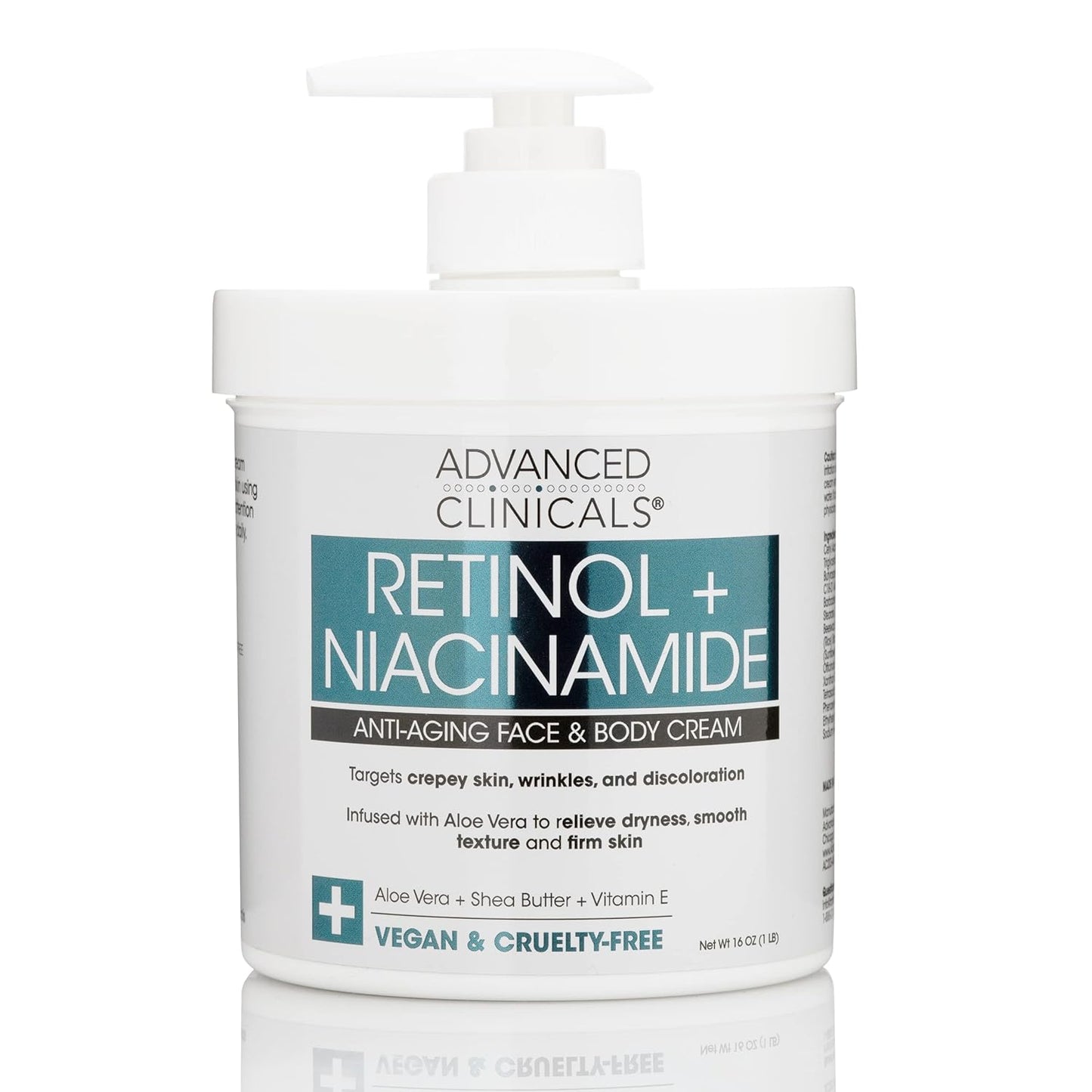 Advanced Clinicals Retinol Body & Face Lotion W/Niacinamide, Dry Skin Face Moisturizer & Crepey Skin Care Treatment, Anti Aging Retinol Cream Reduces Look Of Wrinkles, Sagging Skin, & Age Spots, 2PC