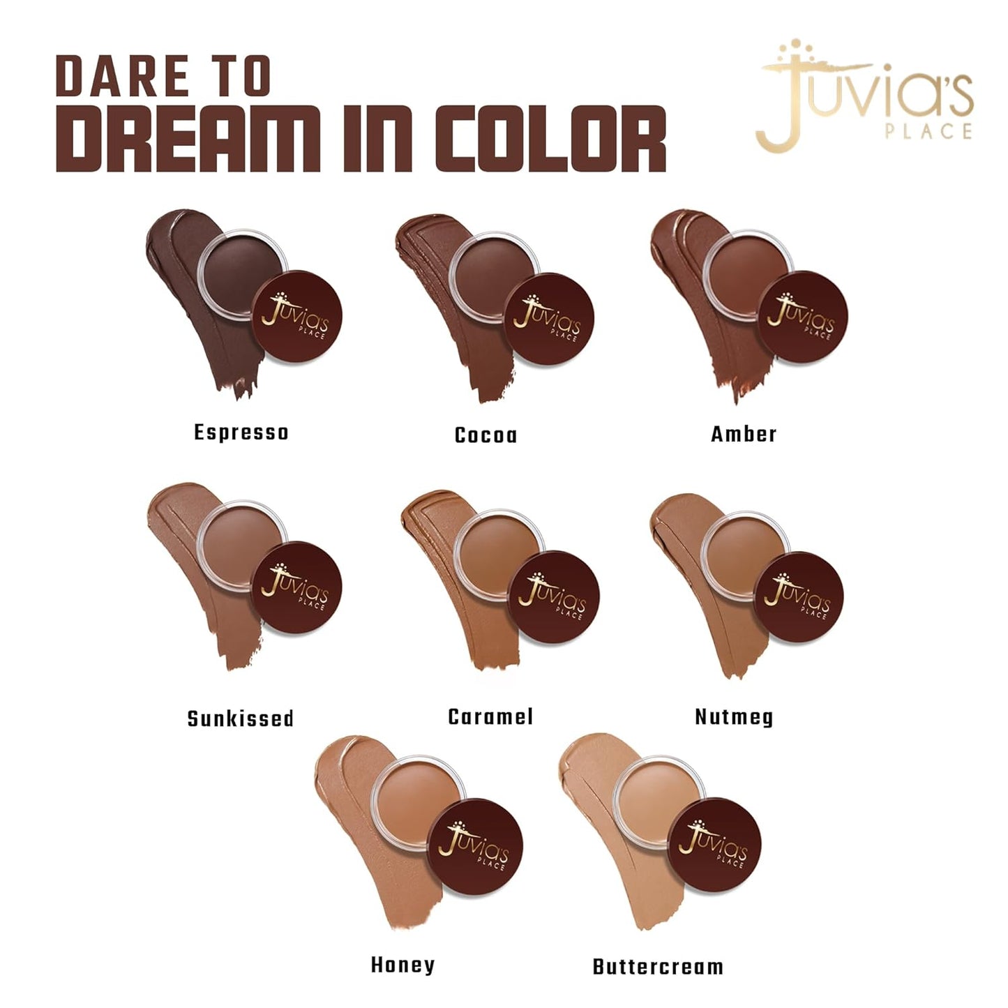 Juvia's Place Bronzed Cream Bronzer Cocoa - Creamy Bronzing Makeup Beauty Glow Sun Kissed Cheek Matte Shimmer Contour Long Lasting Finish Pigmented Bronze Light Buildable Blendable