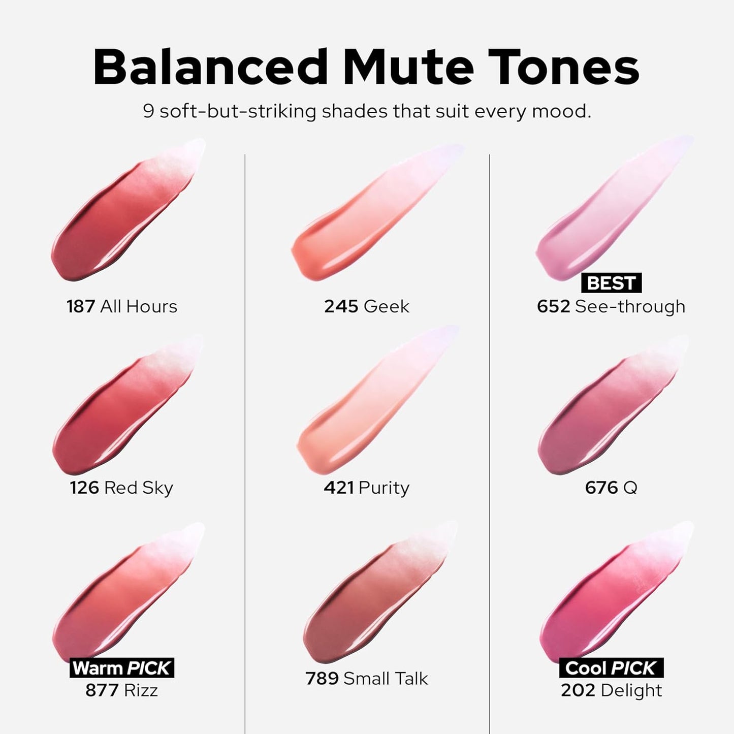 Unseen Balloon Tint, 6 Colors Set for All Skin Types. Buildable Color, Long Lasting Glossy Lip Stains, Lightweight Lip Gloss Make up (GEEK, 1 Oz)