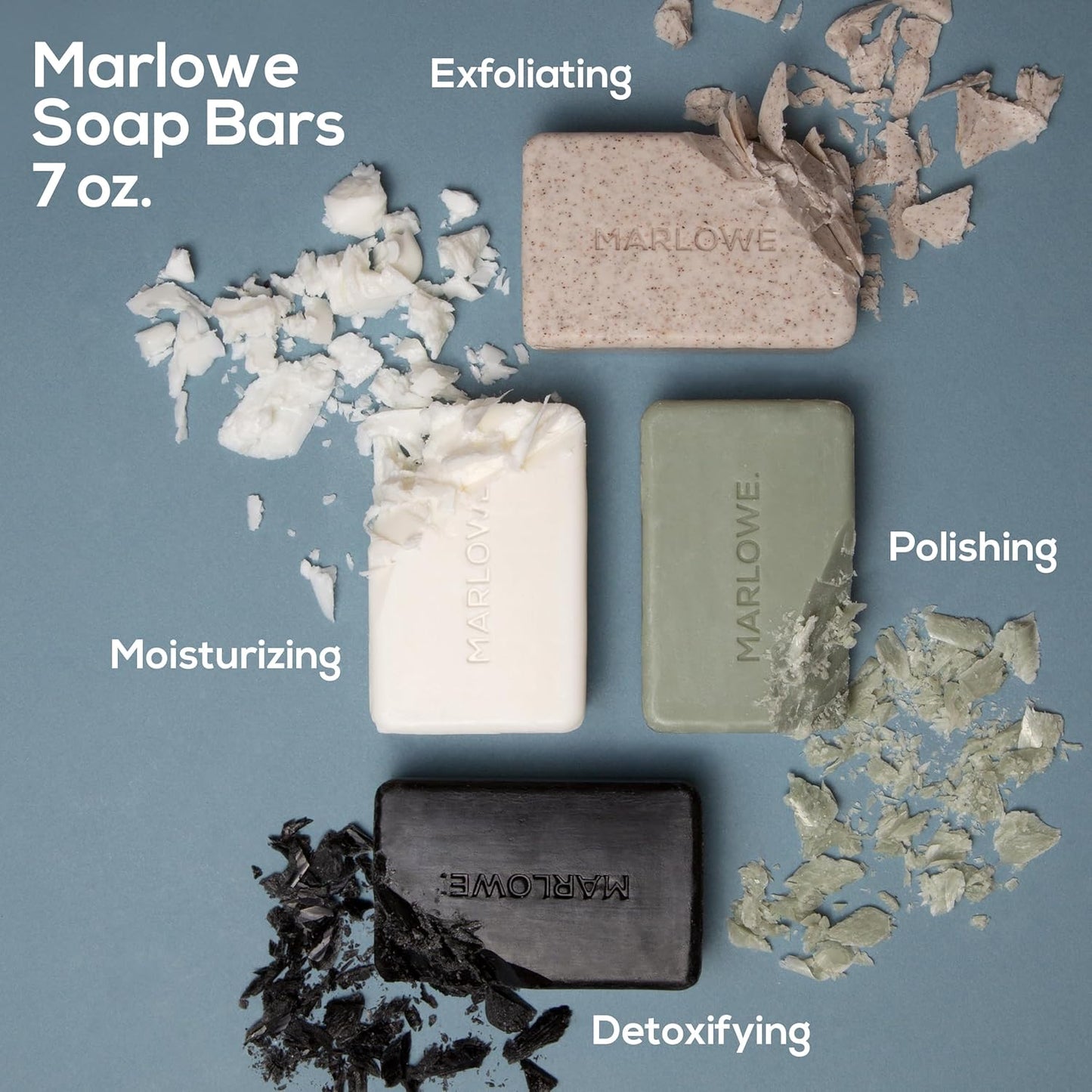 MARLOWE. No. 108 Lightly Exfoliating Soap Bar, 7oz (12 Bars) Polishing, Moisturizing & Cleansing Bar Soap for Men, Made with Natural Ingredients