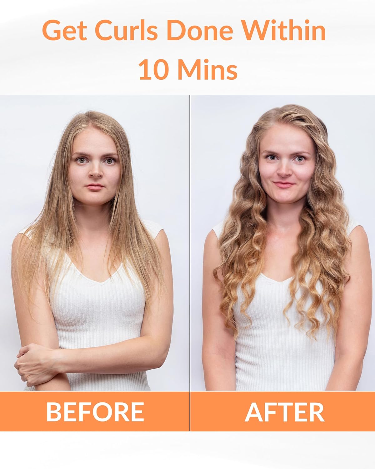 Automatic Curling Iron - 1.25" Rotating Curling Wand with 7 Temp. & 5 Timers Setting for Different Hair Types, Safe Auto Shut-Off, Easy to Use Hair Curler for Long Lasting Waves (Blue)