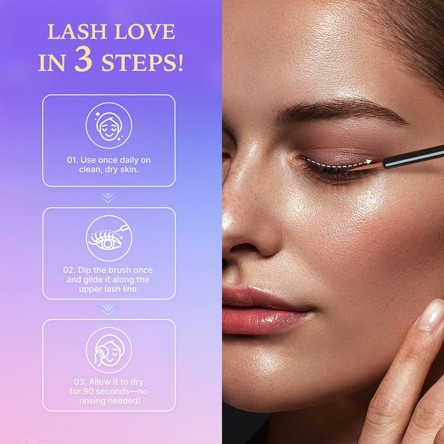 VieBeauti Lash Serum for Eyelash Growth: Eyelash Growth Serum with Advanced Formula to Boost Longer Fuller and Thicker Looking Lashes - Vegan & Cruelty-Free for Sensitive Eyes 3mL