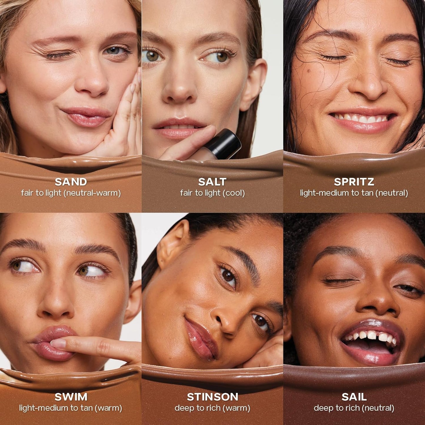 Saie Dew Bronze - Hydrating Liquid Bronzer Stick For a Sun Kissed Glow - Liquid Contour Stick Infused with Nourishing Skin Care Ingredients - Sculpted Face Makeup Essential - Sand (0.4 oz)