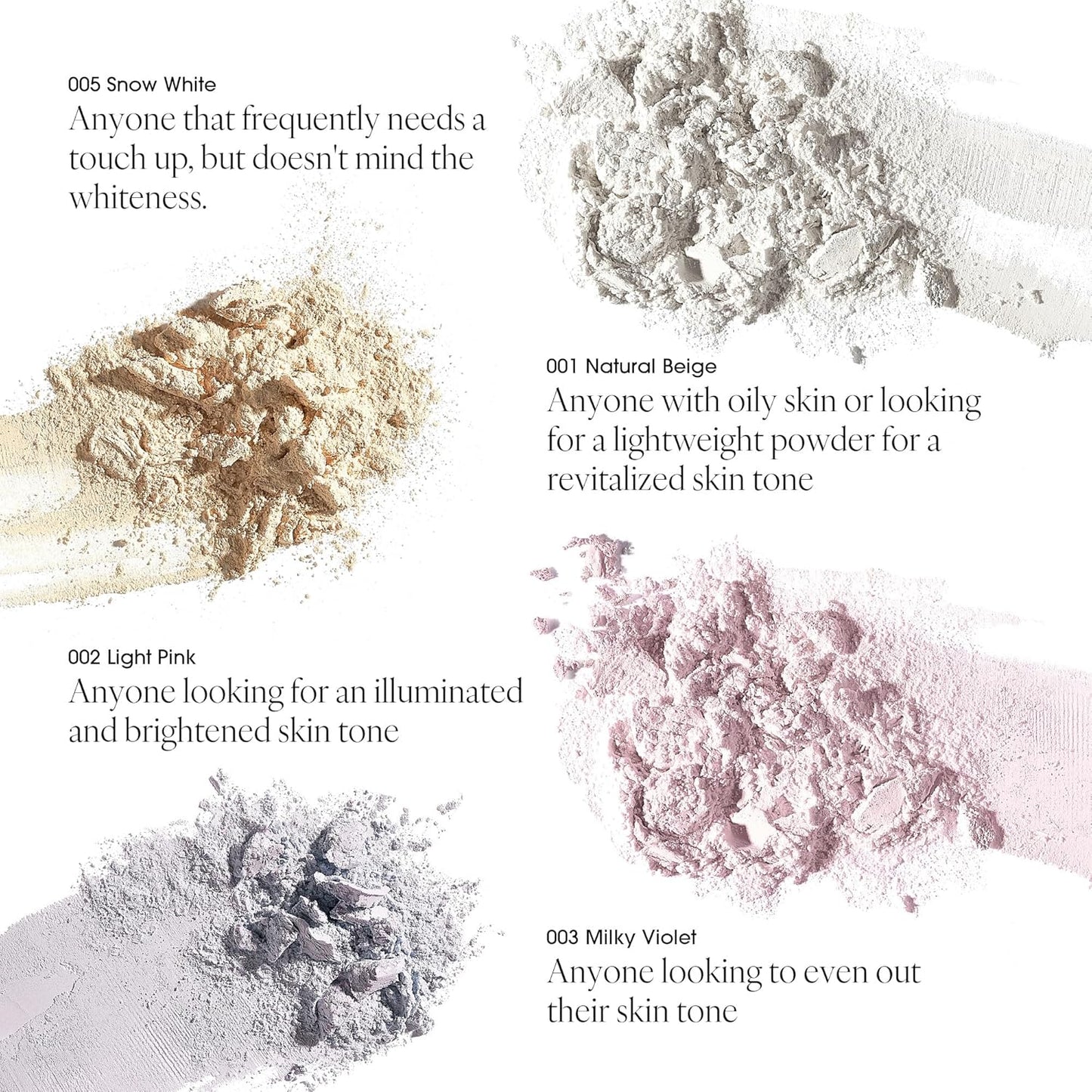 BAKED POWDER 005 SNOW WHITE, Terra-Cotta Facial Powder, Crease-free, Smudge Free & Weightless Setting powder (6.2g, 0.014 oz.)