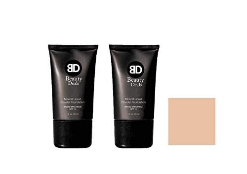 Mineral Liquid Powder Foundation Broad Spectrum SPF 15 Pack of 2 (Porcelain)