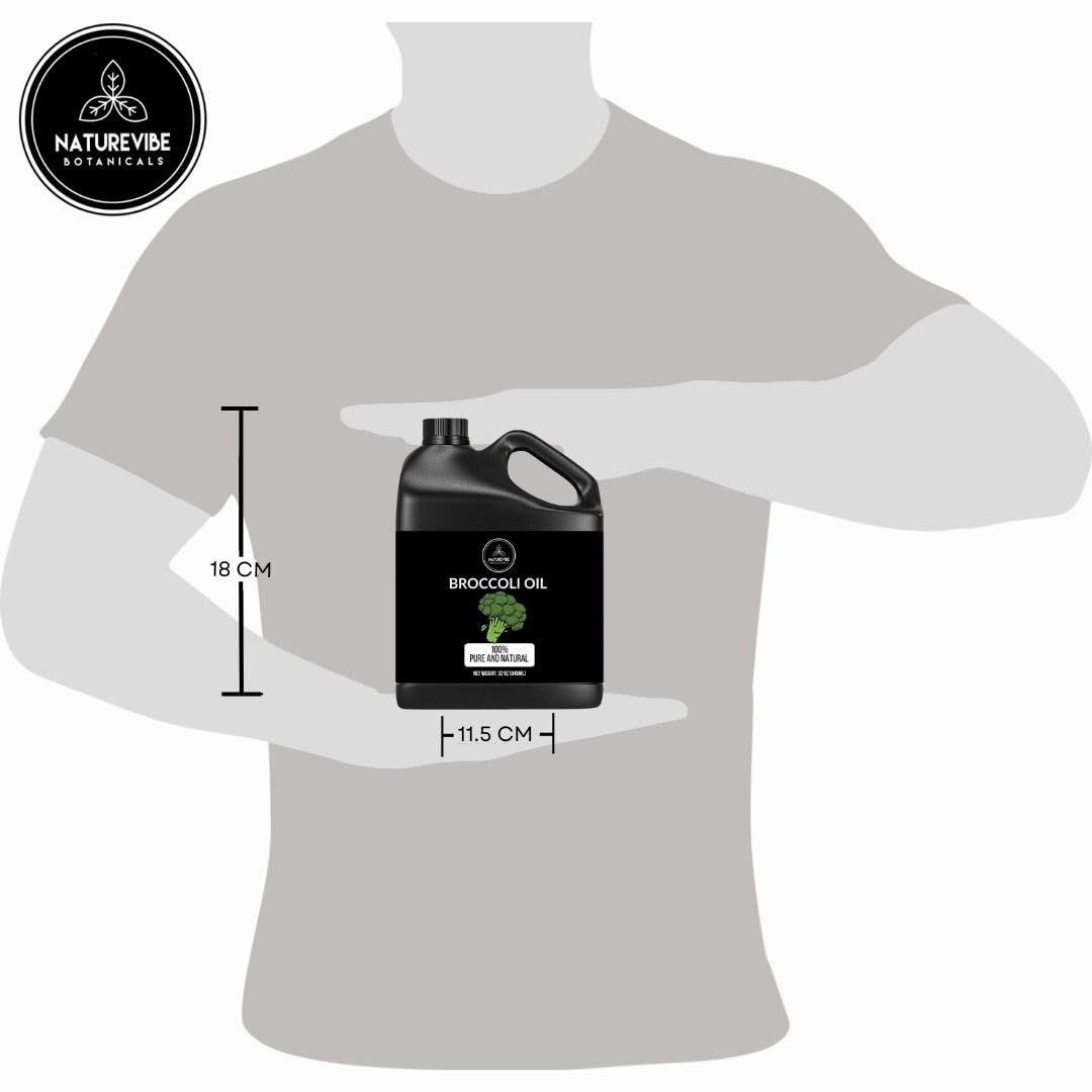 Naturevibe Botanicals Broccoli Oil 32 Ounces | 100% Pure and Natural | Great for Skin Care and Hair Care