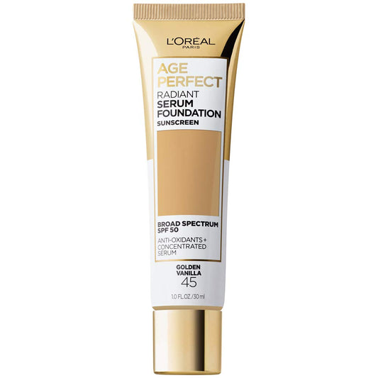 L'Oreal Paris Age Perfect Radiant Serum Foundation with SPF 50, Golden Vanilla, 1 fl. oz.