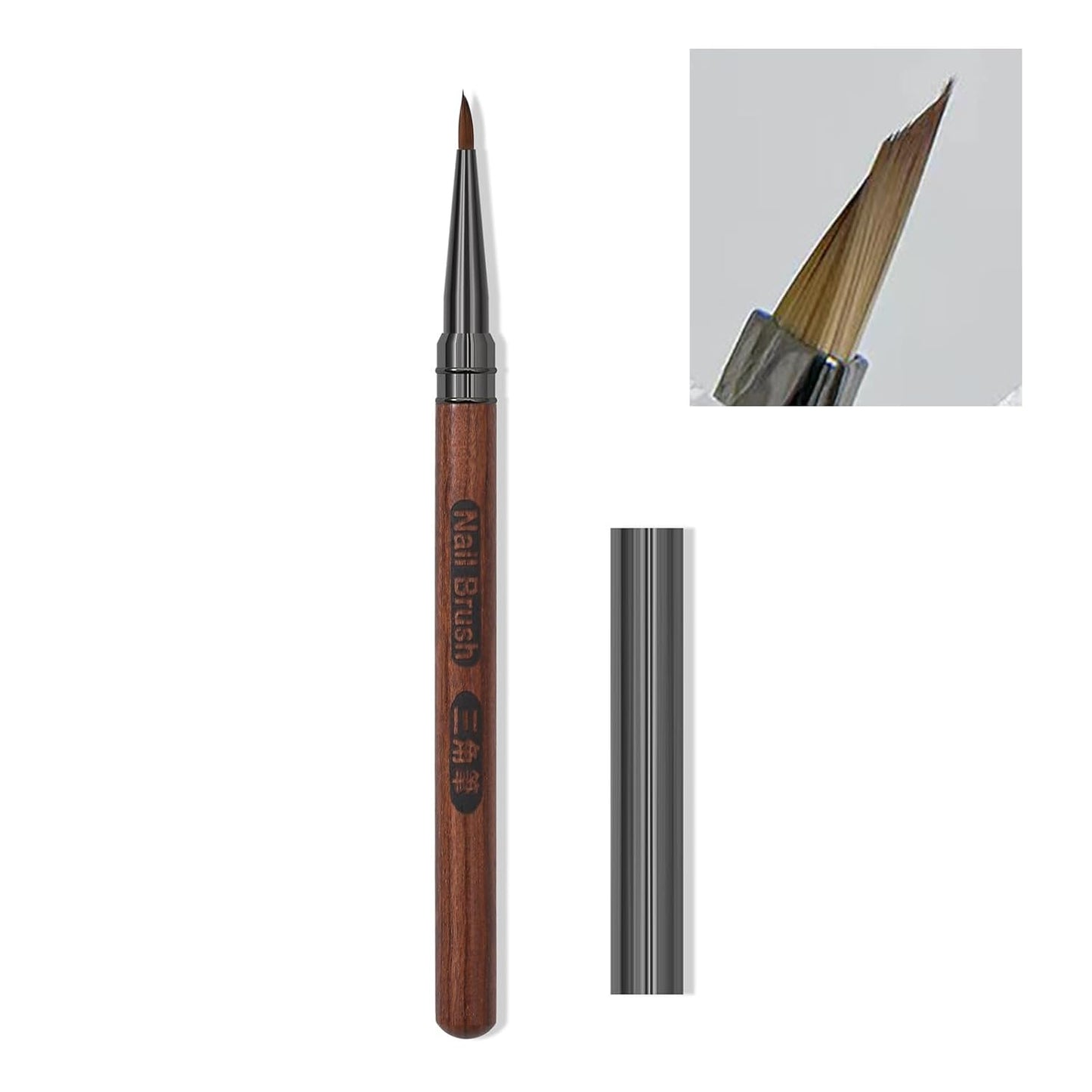 Nail Brush for Drawing Petals and Butterflies, Watercolor Paint Brushes for Oil Painting, Acrylic Paint Brushes（1 PACK） (Tan)