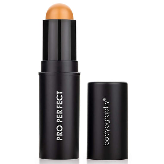 Bodyography Pro Perfect Foundation Stick - Demi-Matte Finish with A Natural Look - Enhancer for Concealing, Highlighting, and Contouring - Vitamin C & E (Caramel)