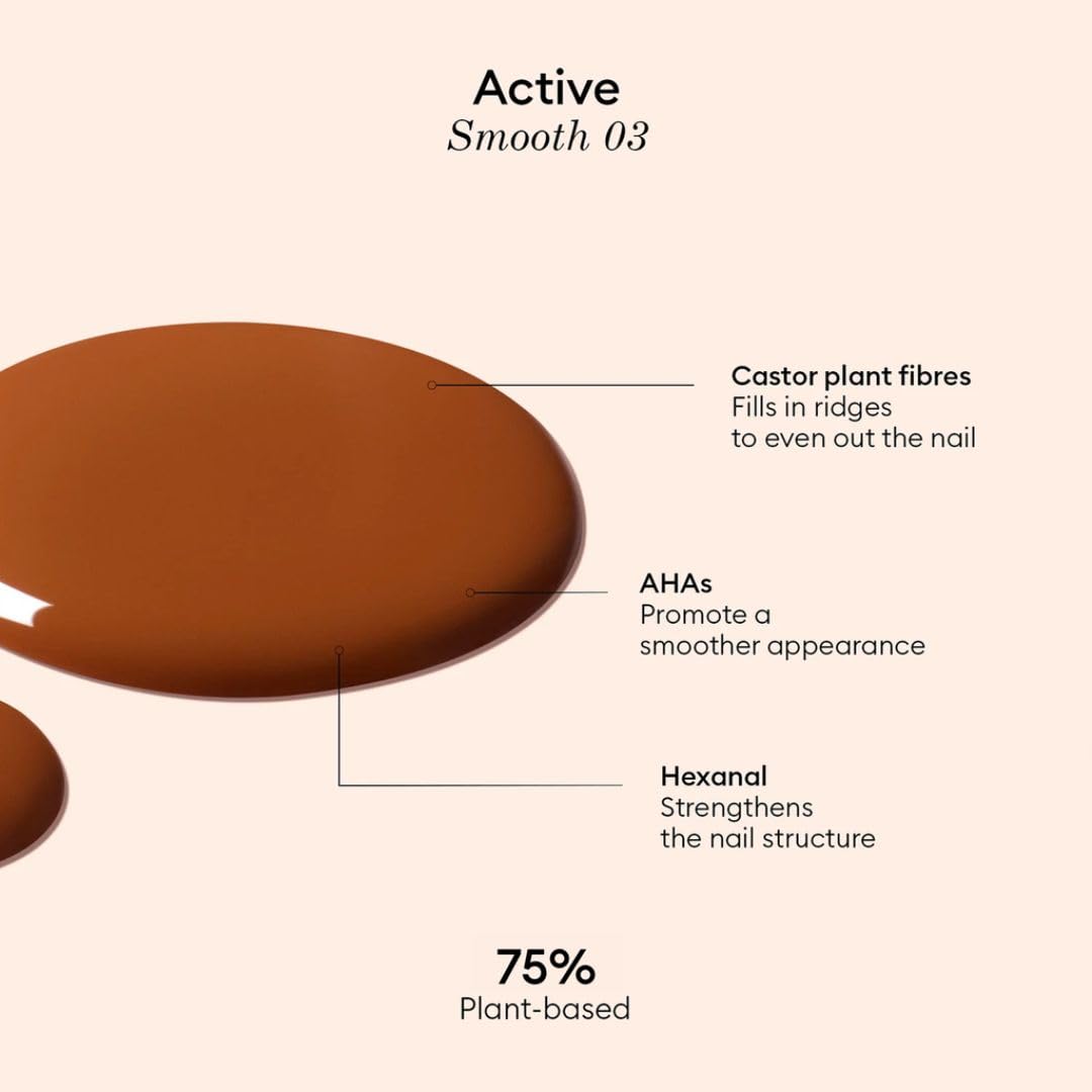 Manucurist Active Smooth™ 03 Nail Concealer Polish & Care - 2 in 1 Nude Nail Polish : Nail Strengthener and Growth - Nail Concealer - Ridge Filler for Nails - Natural Nail Polish - Bronze Finish