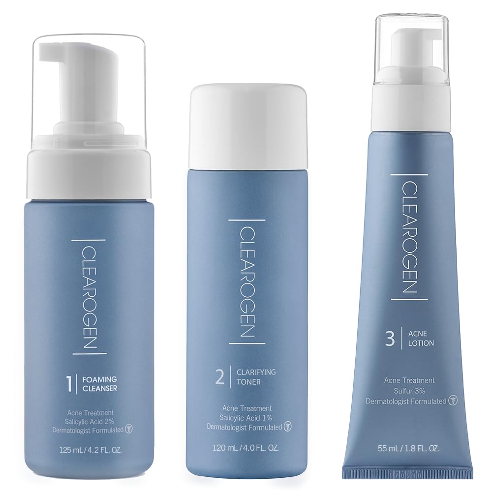 Acne Treatment Kit, Acne Kit, Skin Care Acne, Acne Skin Care Set, Natural Anti-DHT Deluxe Set Sensitive Skin 3-Piece Set, 2-Month Supply