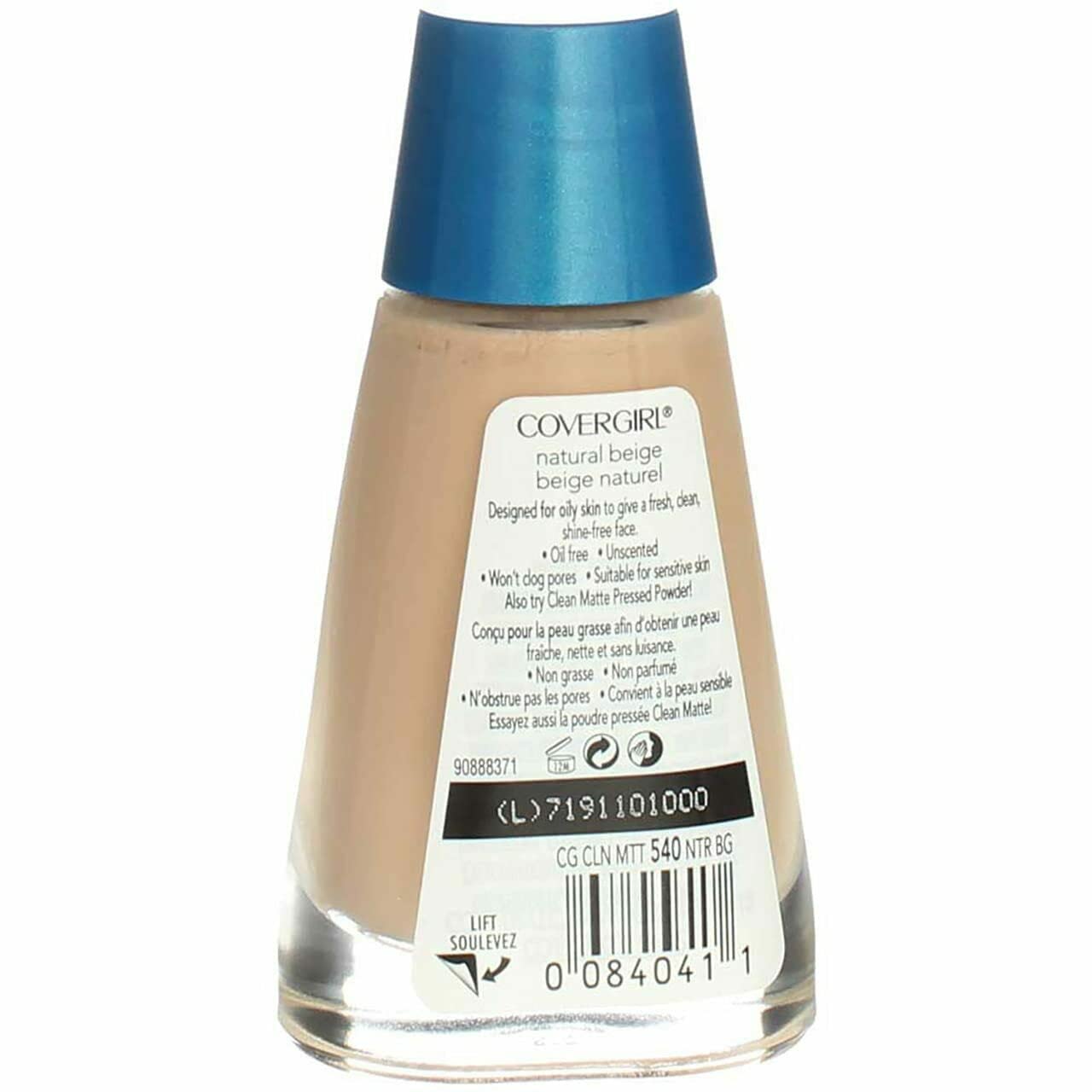 CoverGirl Clean Oil Control Liquid Makeup, Natural Beige (N) 540, 1.0 Ounce Bottle