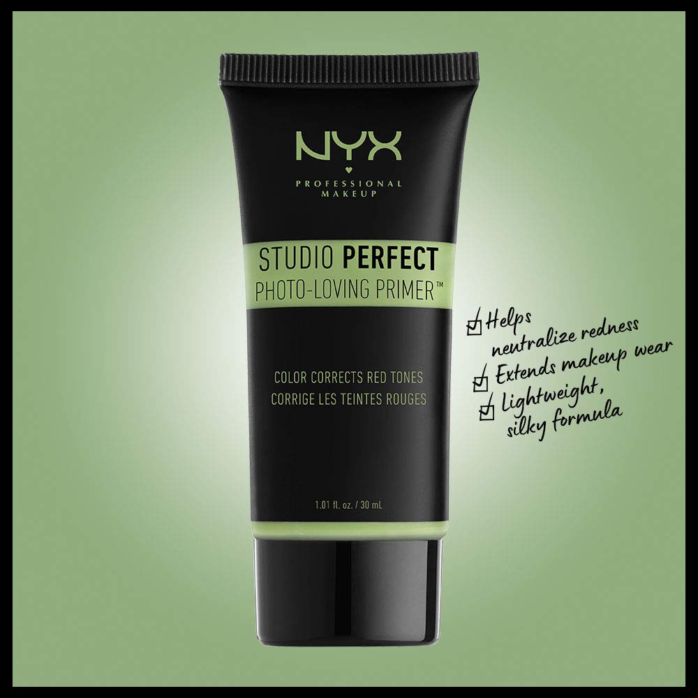 NYX PROFESSIONAL MAKEUP Studio Perfect Primer, Vegan Face Primer - Green (Color-Correcting)
