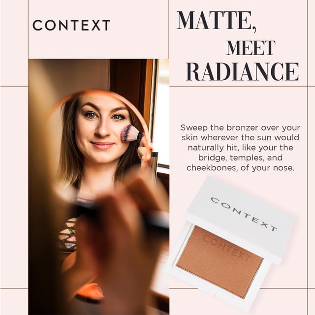 Context Skin Matte Bronzer Powder | Vegan & Cruelty-Free Powder Bronzer for Face | Sun-Kissed Makeup Finish | Long-Lasting, Buildable Coverage Skin Tones | Undisputed