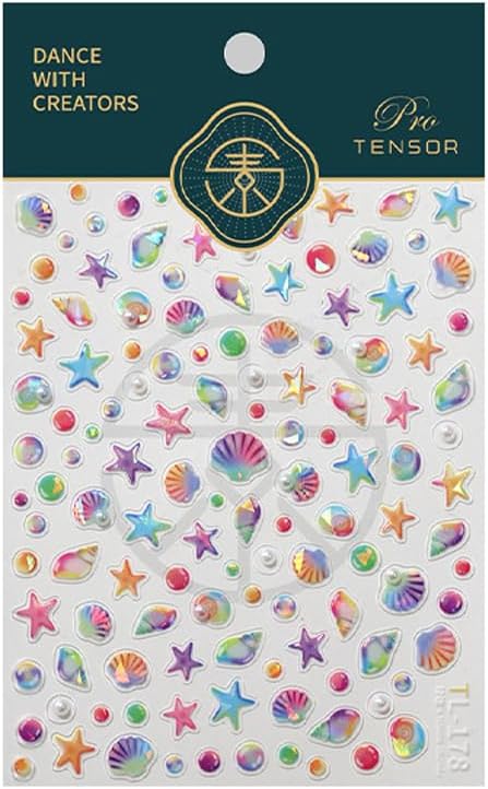 Beach Nail Stickers for Nail Art Summer Seashell Starfish Nail Decals Shell Light Ocean Stickers for Nails Designs Self Adhesive Nail Art Supplies & Decorations for Women Girls 1 Sheet