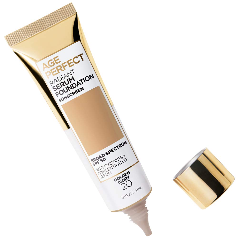 L'Oreal Paris Age Perfect Radiant Serum Foundation with SPF 50, Golden Ivory, 1 Ounce