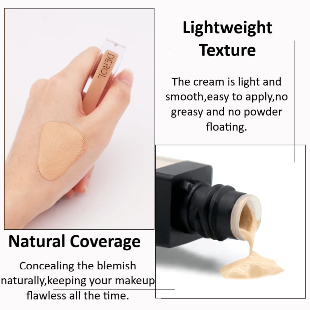 Liquid Concealer Makeup - Natural Coverage & Highly Pigmented Lightweight Concealers 6.5ml (03)