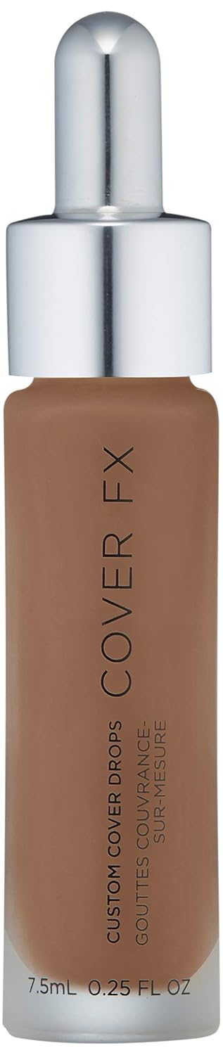 COVER FX Custom Cover Drops, Multi-Use Shade-Adjusting Liquid Foundation and Concealer Makeup, Vegan & Cruelty-Free Lightweight Skin Enhancer, 0.25 Fl Oz, G Deep 3
