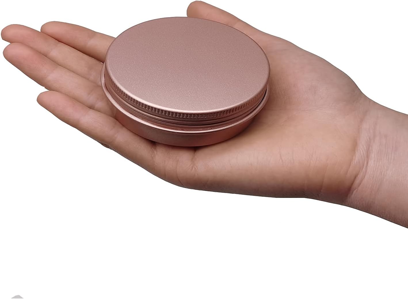 2 Ounce Aluminum Tin Jar with Screw Cap 60mL Tin Cans Refillable Containers for Cosmetic, Lip Balm, Cream, Lotion, Balms, Spices, Salve, Rose Gold 12 Pcs.