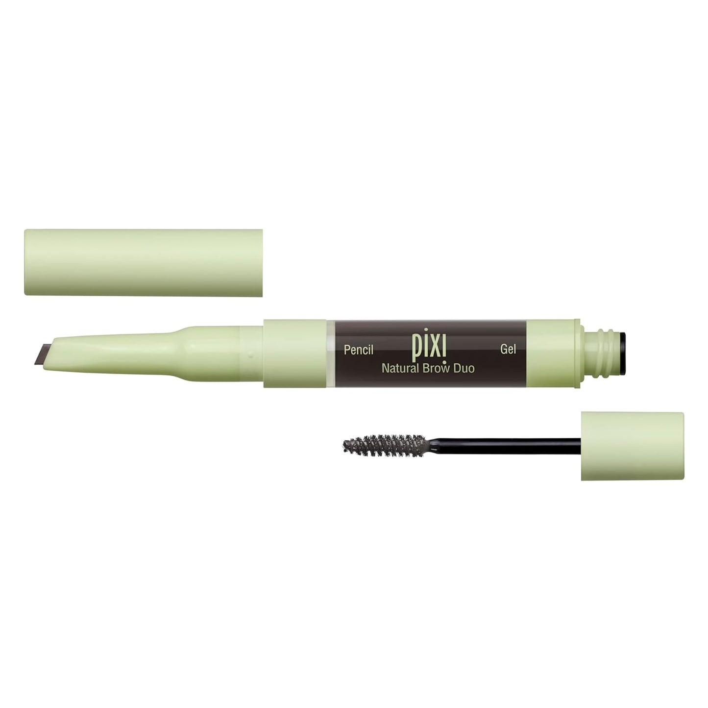 Pixi Natural Brow Duo - Soft Black, Precision Pencil & Tinted Gel, Waterproof Brow Shaper for All-Day Hold, Paraben-Free, 0.2oz