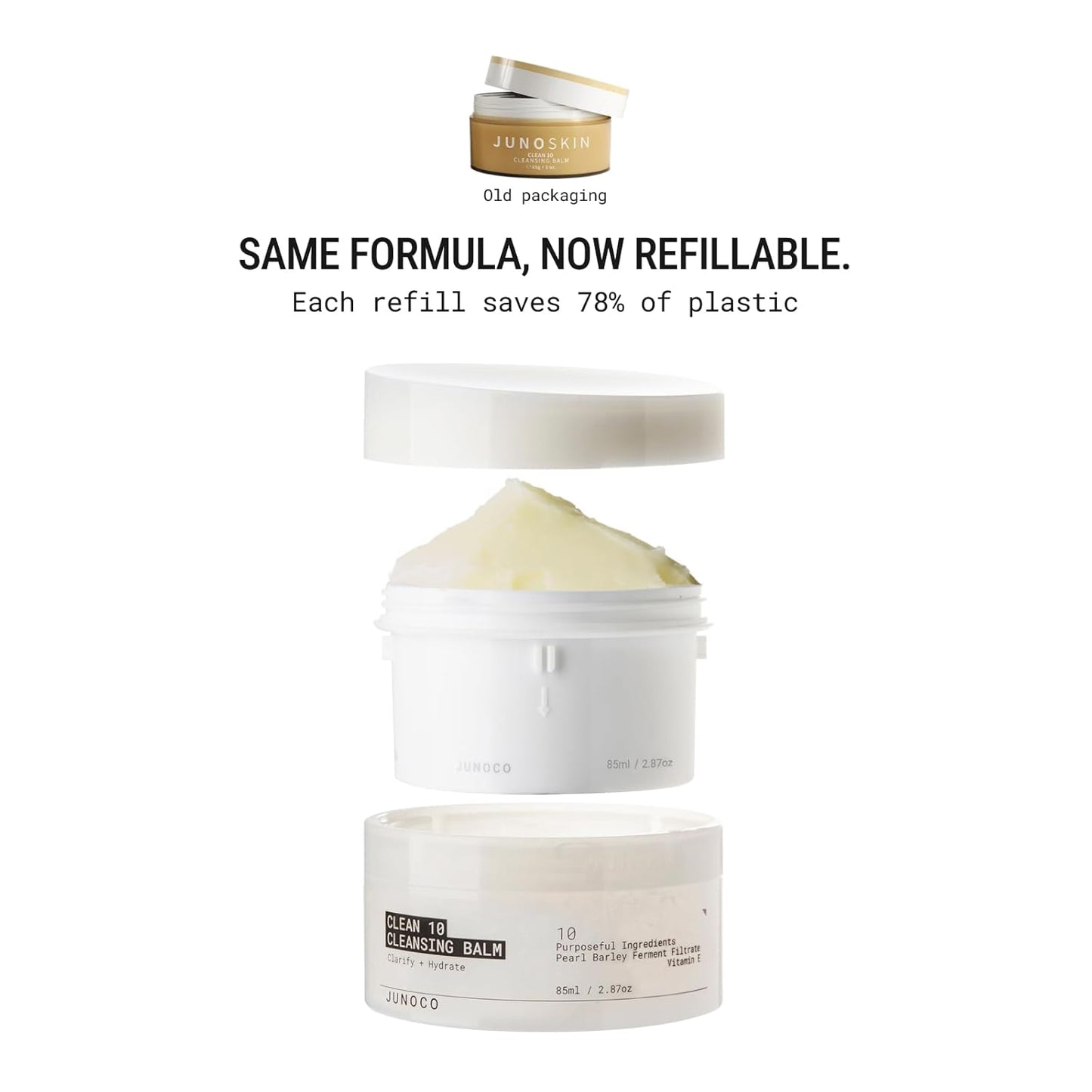 JUNO & Co. JADE Clean10 Cleansing Balm - Makeup Remover Balm - Effortlessly Removes Makeup & SPF - 2.87oz Makeup Remover Balm Full Set