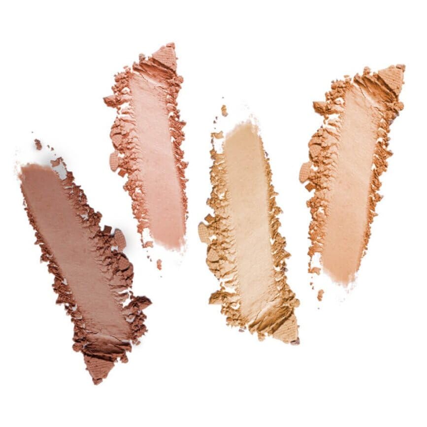 FLOWER Beauty Petal Play Eyeshadow Palette- Travel-Size + Everyday Use - Four Neutral Shades + Perfect For On-The-Go - Matte + Shimmer - Cruelty-Free + Vegan (Gilded Lily)