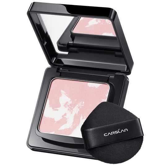 Oil Control Face Pressed Powder Compact, 24H Longlasting Waterproof Pressed Setting Powder Foundation Makeup, Shine Free, Poreless, Smooth, 04 Pink for dry skin (0.28Oz)