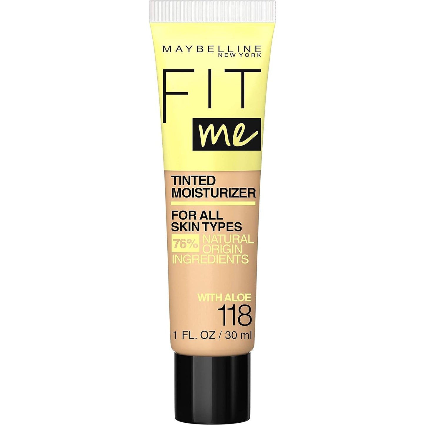 Maybelline Fit Me Tinted Moisturizer, Natural Coverage, Face Makeup, 118, 1 Count