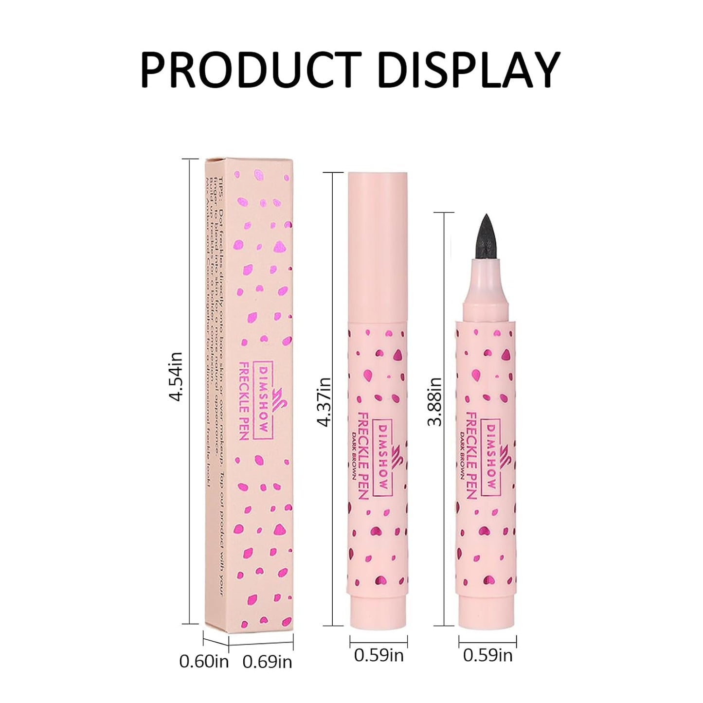 Erinde 2PCS Freckle Pen, Natural Lifelike Freckle Makeup Pen Magic Freckle Color, Waterproof Longlasting Soft Dot Sopt Pen for Natural Effortless Sunkissed Makeup, Light Brown