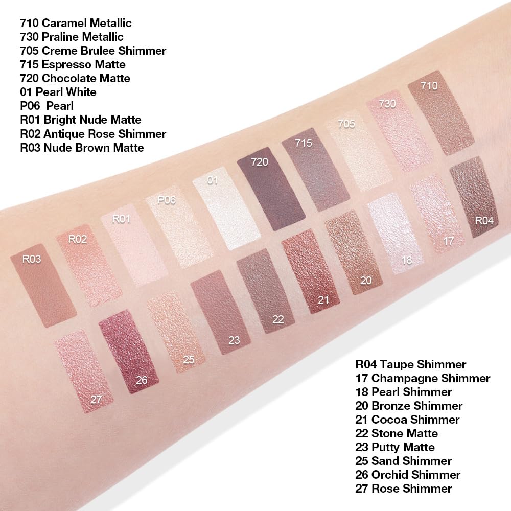 Kaely Single Cream Eyeshadow Pot, Nude Brown Matte Eye Shadow for Older Women High Pigmented Waterproof, Natural Eyeshadow Palette Makeup Brightener, sombras en crema para ojos, Blendable, R03