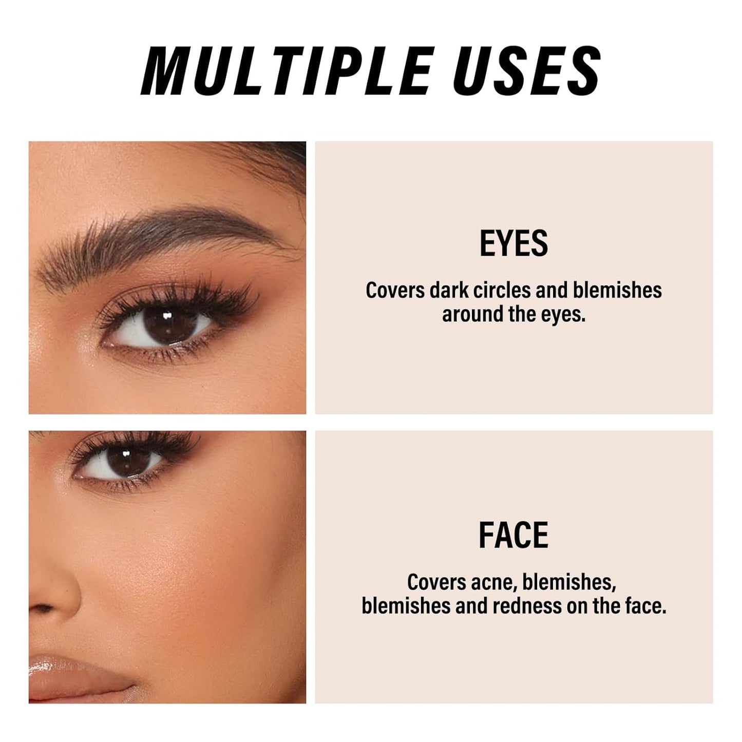 2pcs Liquid Concealer Set with Brush,Full Cover,Concealer Wand with Matte Finish,Corrects，Covers，Long Wear Up to 24hr