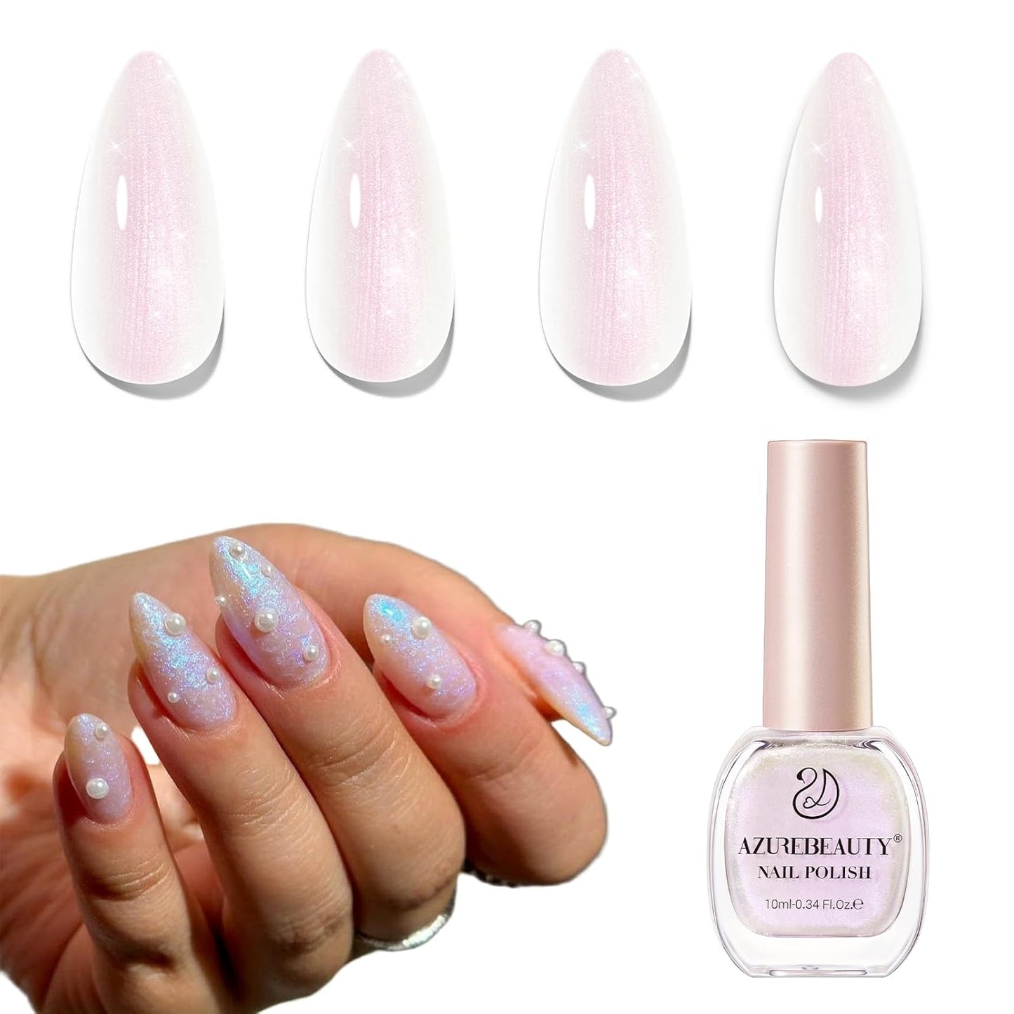 AZUREBEAUTY Shimmering Purple Nail Polish,Glitter Purple Color Quick Dry Complete Natural Super Lustrous Nail Enamel Polish,Professional for Nail Art DIY Manicure and Pedicure at Home