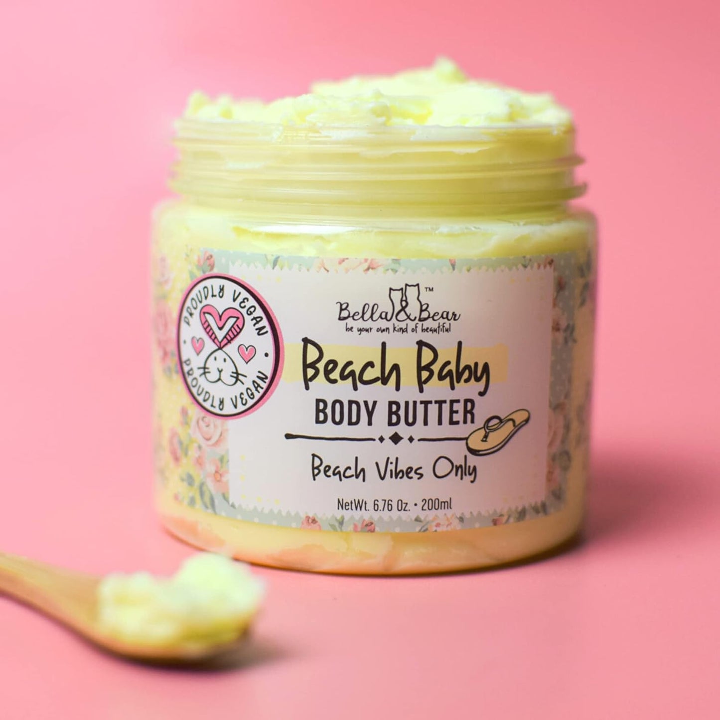 Bella and Bear Beach Baby Body Butter - Moisturizing Shea Cream for Women - Vegan, Cruelty-Free, Oil-Free - Helps Prevents Pregnancy Stretch Marks Bulk 6.76-oz. - 12 Pack