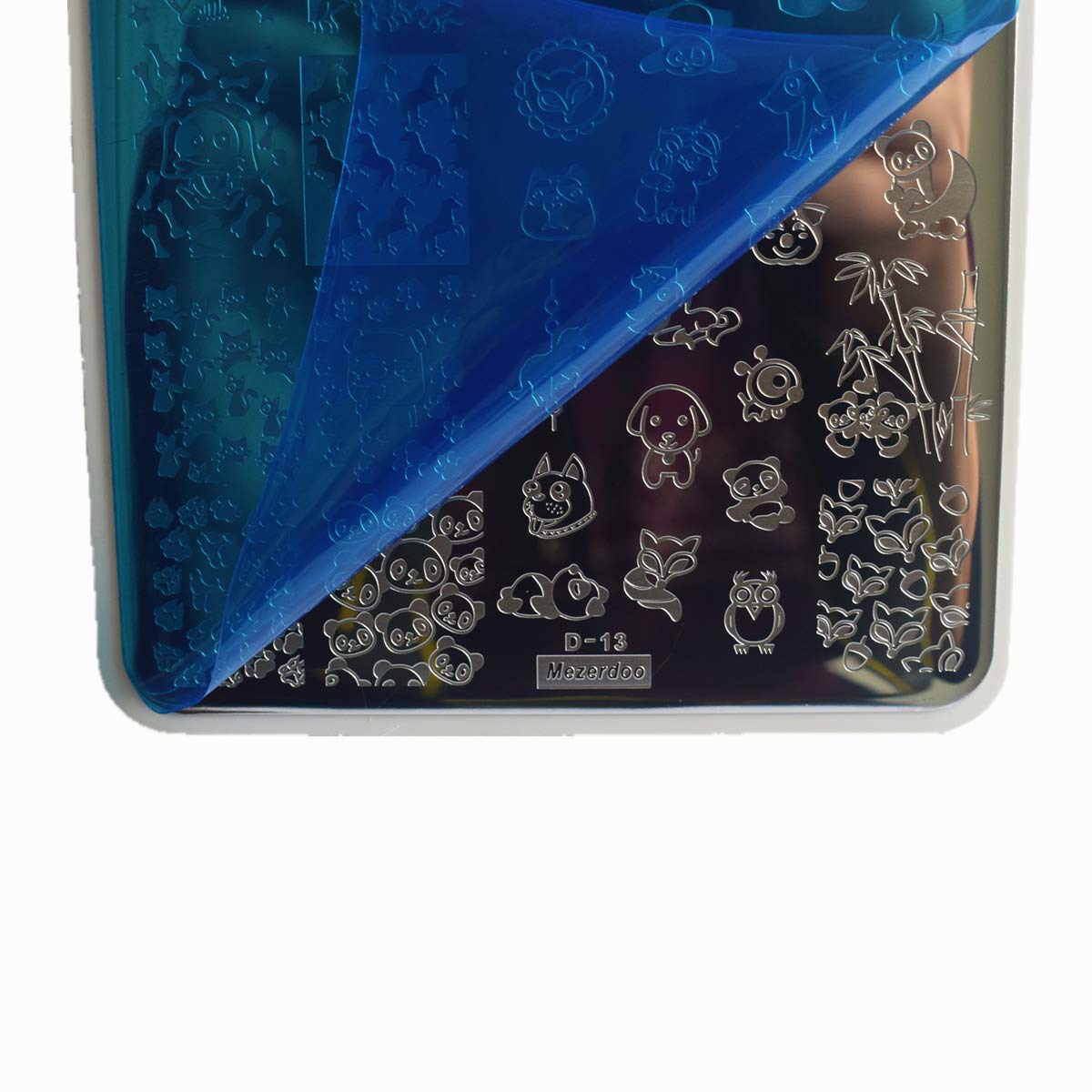 2pcs Floral Animal Series Nail Stamping Plates Template Plants Unicorn Nail Stamp Plates Cute Cat Panda Fox Manicure Image Stamper Plate Flowers Stainless Steel Nail Art Stencil