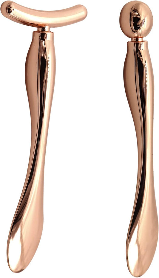 2PCS Metal Eye Cream Applicator Wand Stick, Massager Skin Care Tools, Face Roller Massager Tool,Eye Massage Wand Stick Girls Women Facial Massager for Reducing Puffiness Wrinkle