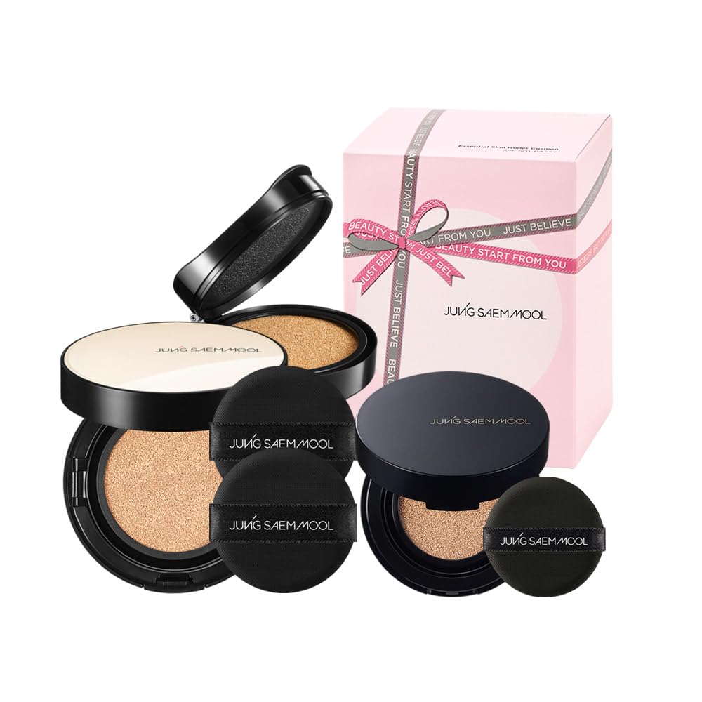 [JUNGSAEMMOOL OFFICIAL] Essential Skin Nuder Cushion Gift Set (Fair Light) | Nuder Cushion (Refill included) + Nuder Cushion Mini + Cushion Puff (1pcs) | SPF 50+ PA+++